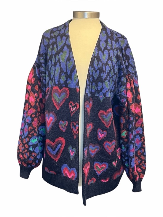 FARM Rio Sweaters - Farm Rio Heart Leopard Open Cardigan